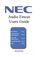 NEC Audio-EMCEE - Owners Manual 